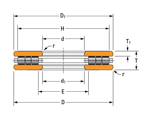thrust cylindrical roller bearing E-2408-A