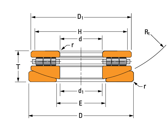 thrust cylindrical roller bearing 60TPS126